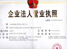 上海驰童游乐设备有限公司营业执照 上海驰童游乐设备有限公司营业执照